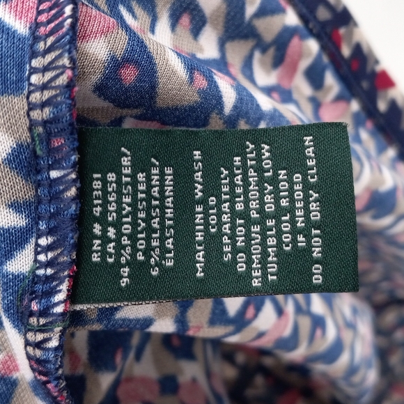 Lauren Ralph Lauren Top Shortsleeve Tee Geometric Print Crewneck Size Small - Picture 8 of 11